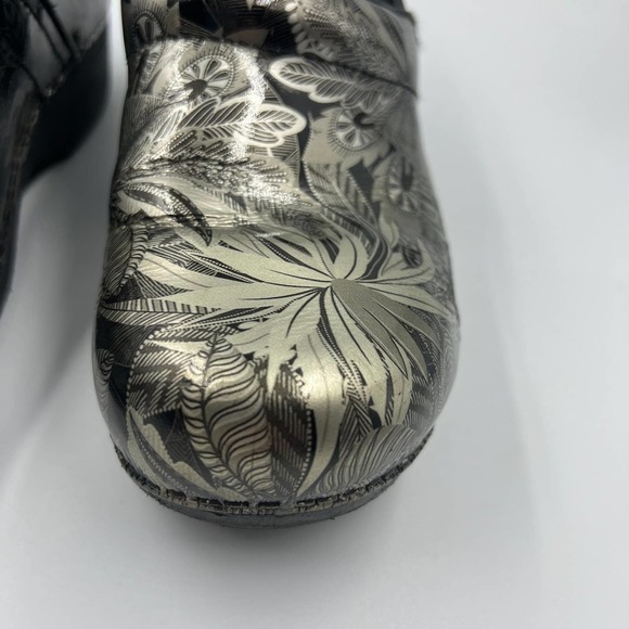 Dansko XP 20 Mules Clogs SIlver Greenery Mosaic Slip On Women's 40 US 9.5 - 10 - Picture 12 of 13